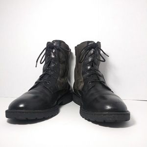 Born Malvin Men Black Leather Combat Boots Sz10M